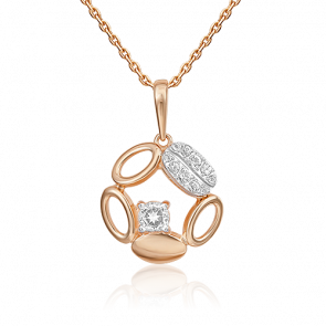 Подвеска из комбинированного золота Platina с топазом 03-3321-00-201-1111 фото