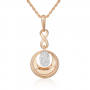 Подвеска из комбинированного золота Platina с топазом 03-3326-00-201-1111 фото