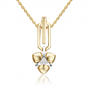 Подвеска из комбинированного золота Platina с бриллиантом 03-3357-00-101-1121 фото