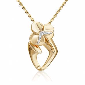 Подвеска из комбинированного золота Platina с бриллиантом 03-3361-00-101-1121 фото