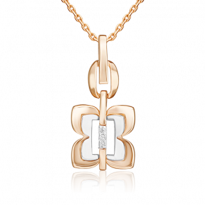 Подвеска из комбинированного золота Platina с бриллиантом 03-3364-00-101-1111 фото