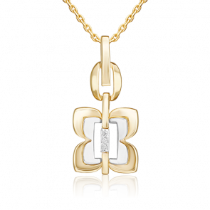 Подвеска из комбинированного золота Platina с бриллиантом 03-3364-00-101-1121 фото