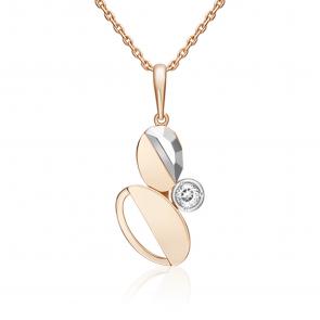 Подвеска из комбинированного золота Platina с топазом 03-3374-00-201-1111 фото