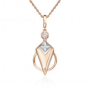 Подвеска из комбинированного золота Platina с топазом 03-3375-00-201-1111 фото
