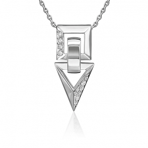 Серебряная подвеска Platina с фианитом 03-3392-00-401-0200 фото