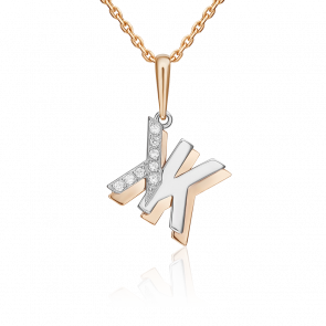 Золотая подвеска-буква Ж Platina с фианитом 03-3418-Ж-401-1111 фото