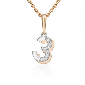 Золотая подвеска-буква З Platina с фианитом 03-3418-З-401-1111 фото