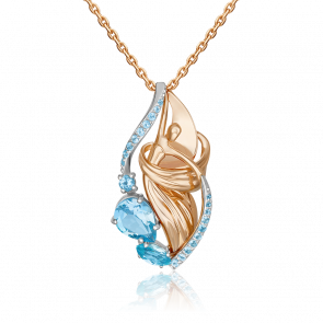 Подвеска из комбинированного золота Platina с топазом 03-3437-00-201-1111 фото