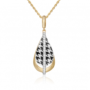 Подвеска из комбинированного золота Platina с фианитом и эмалью 03-3447-00-401-1121 фото