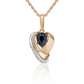 Подвеска из комбинированного золота Platina с бриллиантом и сапфиром 03-3450-00-105-1111 фото