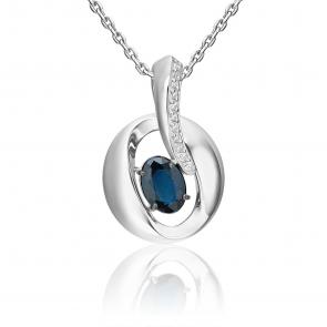 Подвеска из белого золота Platina с бриллиантом и сапфиром 03-3455-00-105-1120 фото
