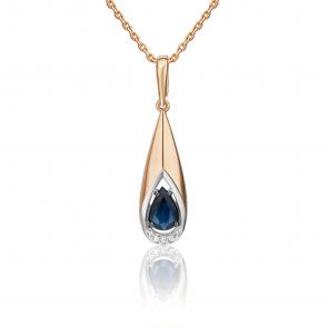 Подвеска из комбинированного золота Platina с бриллиантом и сапфиром 03-3456-00-105-1111 фото