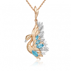 Подвеска из комбинированного золота Platina с топазом 03-3503-00-201-1111 фото