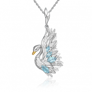 Подвеска из белого золота Platina с топазом 03-3503-01-201-1120 фото