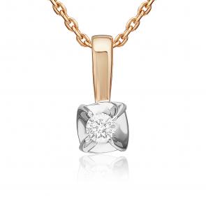 Подвеска из комбинированного золота Platina с бриллиантом 03-3517-00-101-1111 фото