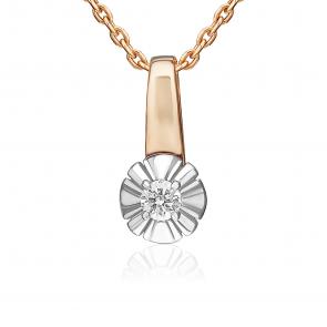 Подвеска из комбинированного золота Platina с бриллиантом 03-3518-00-101-1111 фото