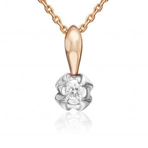 Подвеска из комбинированного золота Platina с бриллиантом 03-3521-00-101-1111 фото