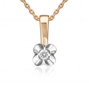 Подвеска из комбинированного золота Platina с бриллиантом 03-3523-00-101-1111 фото