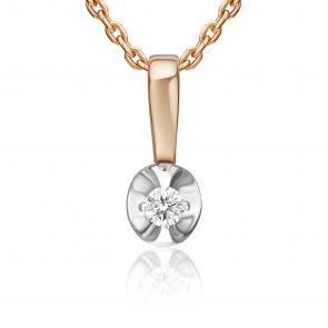 Подвеска из комбинированного золота Platina с бриллиантом 03-3527-00-101-1111 фото