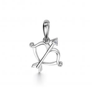 Серебряная подвеска Знак зодиака Стрелец АЛЬКОР с бриллиантом 03-3554/000Б-00 фото