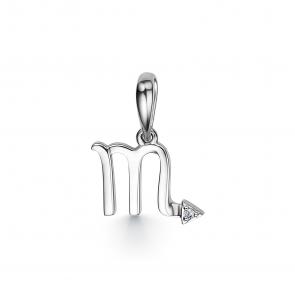 Серебряная подвеска Знак зодиака Скорпион АЛЬКОР с бриллиантом 03-3557/000Б-00 фото