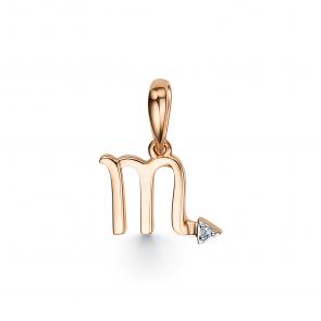 Подвеска из золочёного серебра Знак зодиака Скорпион АЛЬКОР с бриллиантом 03-3557/000Б-06 фото