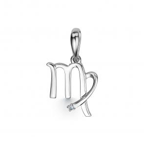 Серебряная подвеска Знак зодиака Дева АЛЬКОР с бриллиантом 03-3559/000Б-00 фото