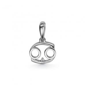Серебряная подвеска Знак зодиака Рак АЛЬКОР с бриллиантом 03-3561/000Б-00 фото