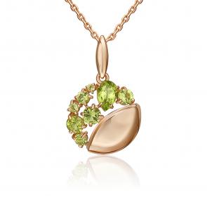 Золотая подвеска Platina с хризолитом 03-3563-00-205-1110 фото