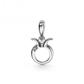 Серебряная подвеска Знак зодиака Телец АЛЬКОР с бриллиантом 03-3563/000Б-00 фото