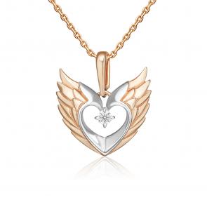 Золотая подвеска Platina с фианитом 03-3573-00-401-1110 фото