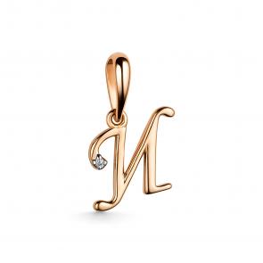 Подвеска-буква из золочёного серебра И АЛЬКОР с бриллиантом 03-3573/000Б-06 фото
