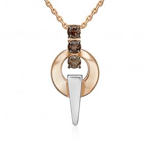 Подвеска из комбинированного золота Platina с кварцем 03-3575-00-202-1111 фото