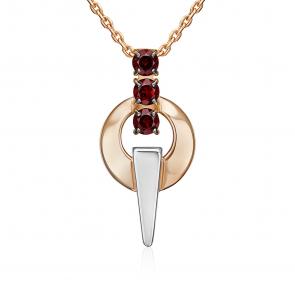 Подвеска из комбинированного золота Platina с гранатом 03-3575-00-204-1111 фото