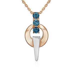 Подвеска из комбинированного золота Platina с топазом 03-3575-01-201-1111 фото