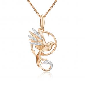 Золотая подвеска Platina с фианитом 03-3586-00-401-1110 фото