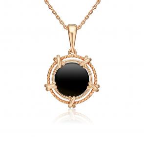 Золотая подвеска Platina с ониксом 03-3603-00-281-1110 фото