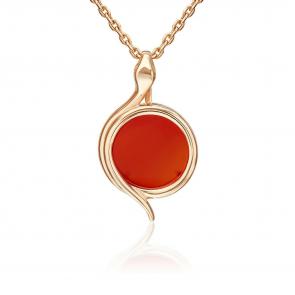 Золотая подвеска Символ года Змея Platina с сердоликом 03-3609-00-748-1110 фото