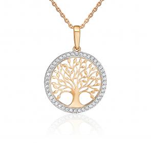 Золотая подвеска Platina с фианитом 03-3611-00-401-1110 фото