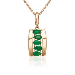 Золотая подвеска Platina с изумрудом 03-3615-00-103-1110 фото