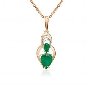 Золотая подвеска Platina с изумрудом 03-3616-00-103-1110 фото