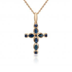 Золотая подвеска Platina с сапфиром 03-3617-00-102-1110 фото