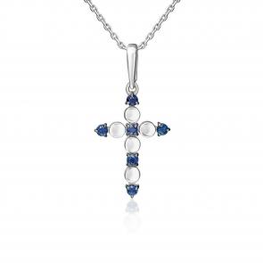 Подвеска из белого золота Platina с сапфиром 03-3618-00-102-1120 фото