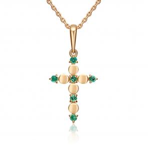 Золотая подвеска Platina с изумрудом 03-3618-00-103-1110 фото