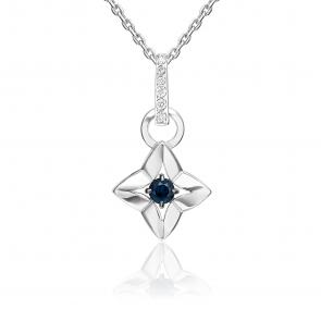 Подвеска из белого золота Platina с бриллиантом и сапфиром 03-3622-00-105-1120 фото