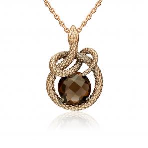 Золотая подвеска Символ года Змея Platina с кварцем 03-3623-00-202-1110 фото