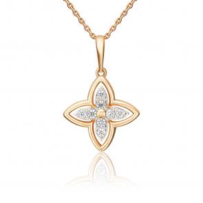 Золотая подвеска Platina с фианитом 03-3634-00-401-1110 фото