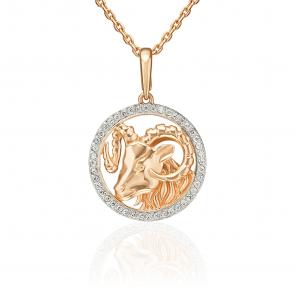 Золотая подвеска Знак зодиака Овен Platina с фианитом 03-3641-00-401-1110 фото