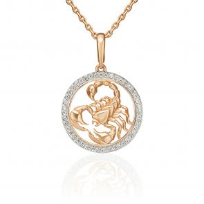 Золотая подвеска Знак зодиака Скорпион Platina с фианитом 03-3641-07-401-1110 фото