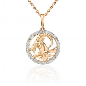 Золотая подвеска Знак зодиака Козерог Platina с фианитом 03-3641-09-401-1110 фото